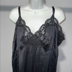 Lane Bryant Black Lace Chemise with Satin Finish